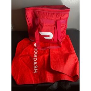 DoorDash Catering Cooler and Pizza Bag 2pc Insulated Delivery Bag Set Red